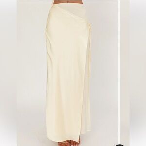 Selfie Leslie Cream Side-Tie Maxi Skirt